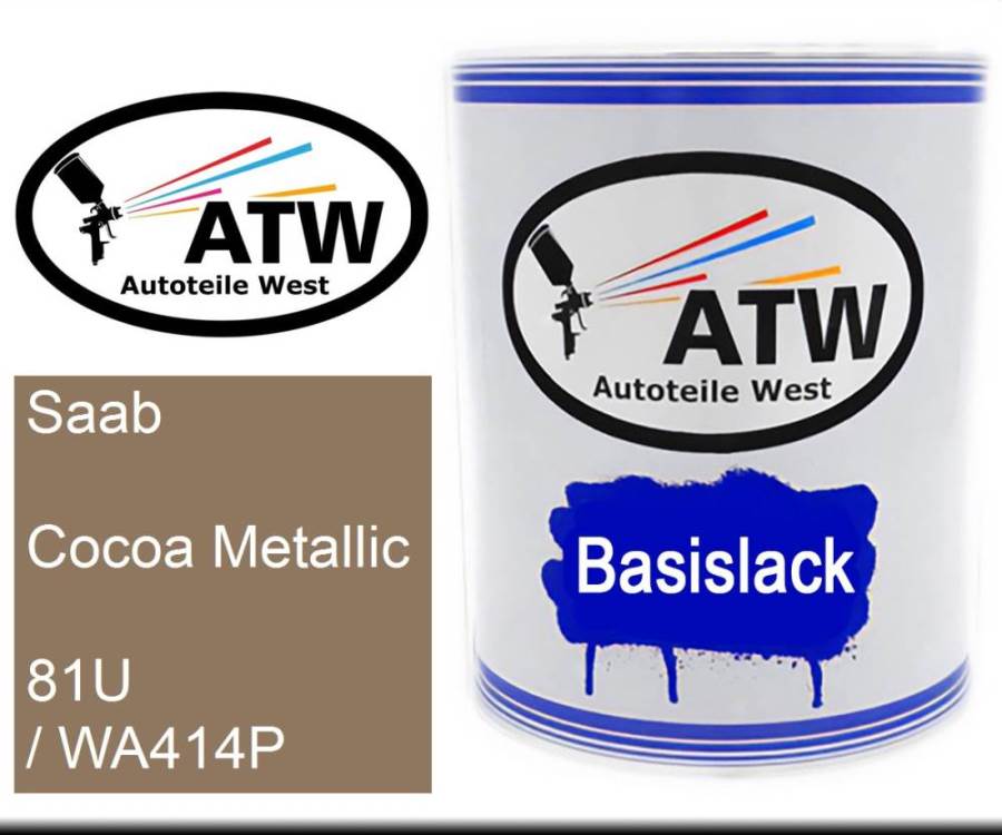 Saab, Cocoa Metallic, 81U / WA414P: 1L Lackdose, von ATW Autoteile West.